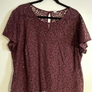 Like NEW! Maroon Lace Top